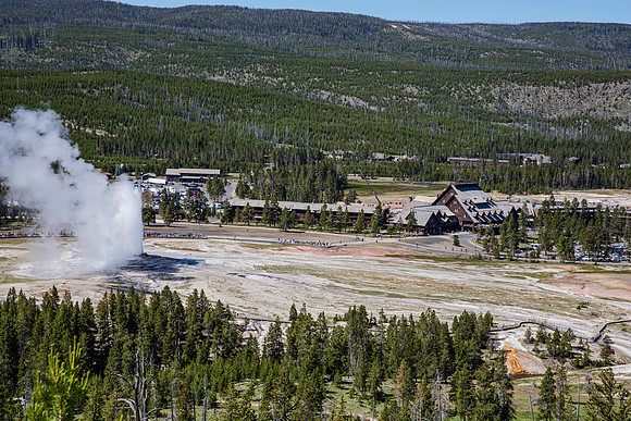 Old Faithful from Observation Point - 2012