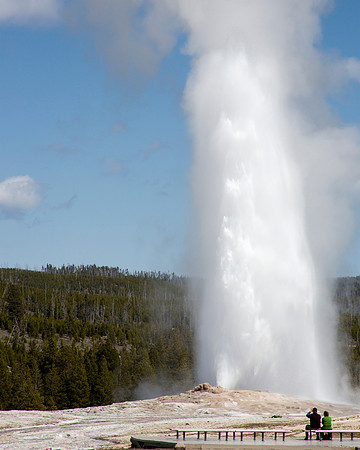 Old Faithful Geyser - coming from Old Faithful Inn