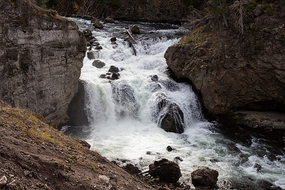 Firehole Falls on the Firehole River - taken in the fall time - Yellowstone National Park