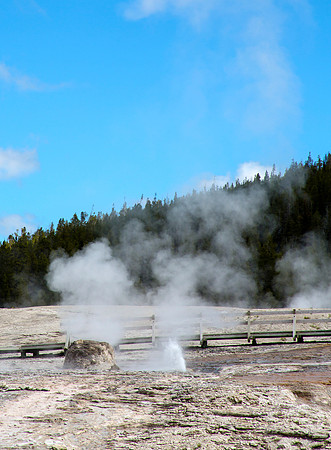 Beehive Indicator erupting just prior to the eruption of Beehive Geyser
