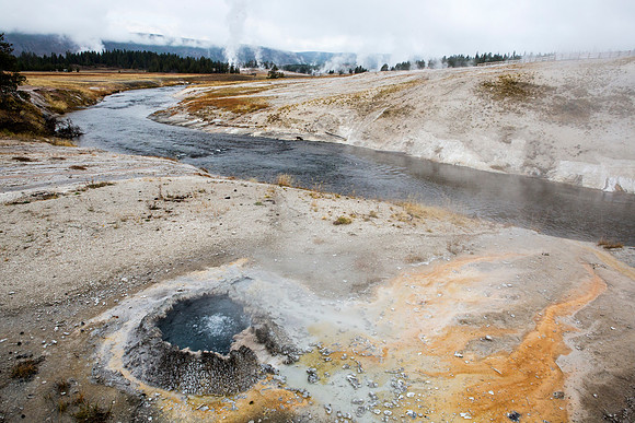 Chinese Spring on edge of Firehole River - Upper Geyser Basin - Yellowstone National Park