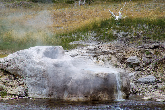 Riverside Geyser water overflowing pre-eruption - Upper Geyser Basin - Yellowstone National Park