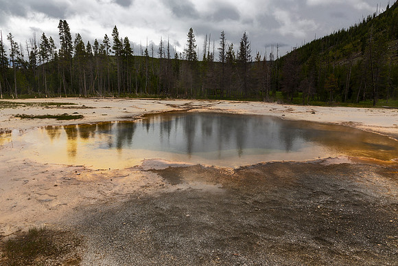 Emerald Pool on a cloudy day - Black Sand Basin, Yellowstone NP