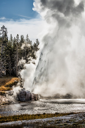 Riverside Geyser erupting - Upper Geyser Basin YNP