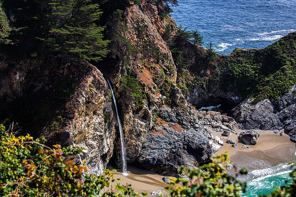 CA coastline waterfalls - CA-1