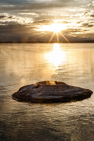 Morning with Promises - Fishing Cone Geyser, West Thumb Geyser Basin, Yellowstone National Park