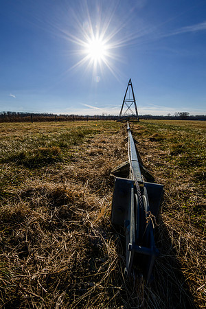 Replicate of the Wright Brothers starting apparatus and rail on Huffman Prairie Flying Field