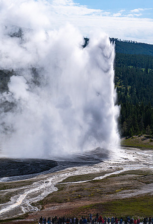 Old Faithful erupting - Upper Geyser Basin - 2016