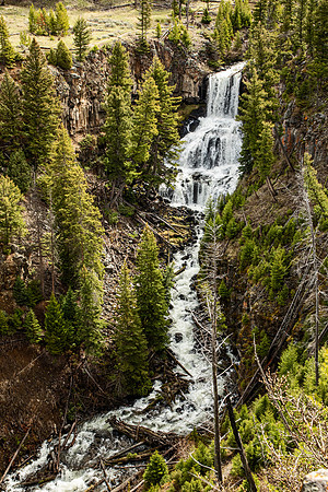 Undine Falls east of Mammoth Hot Springs, Yellowstone - 2019